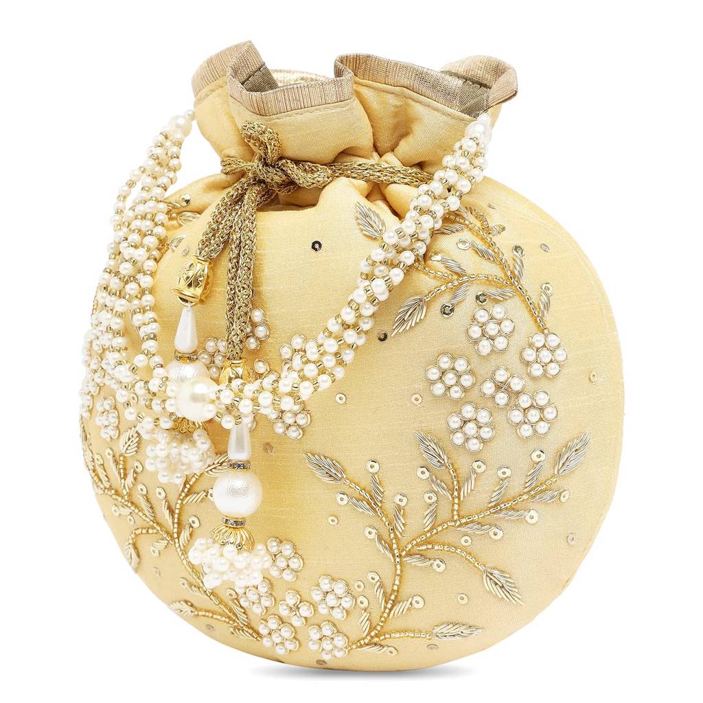 Rani Potli Bags For Women Evening Bag Clutch Ethnic Bride Purse With Drawstring (P86Rp) : P86CRM