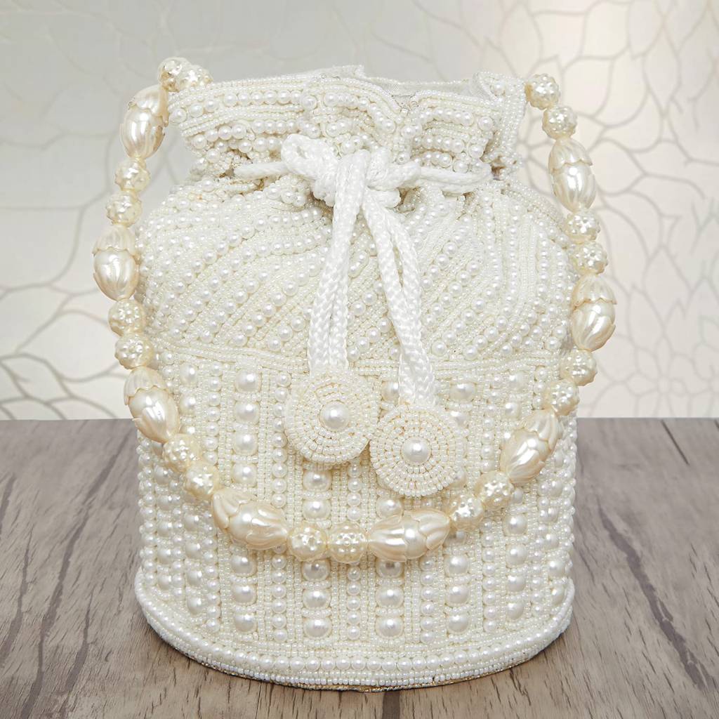 Potli Bags For Women Evening Bag Clutch Ethnic Bride Purse With Drawstring(P98C) : P98W