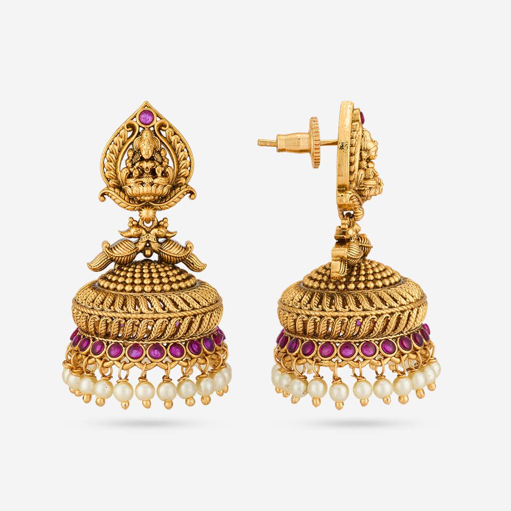 Ruby Gold - Plated Festive Antique Earring - 467730 : 467730
