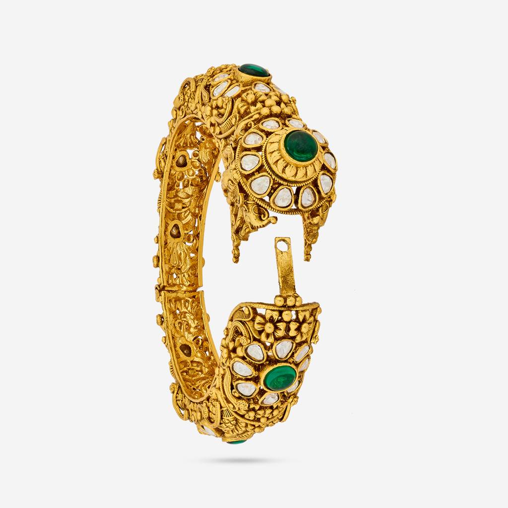 Green Gold - Plated Bridal Antique Kada - 452445 : 452445
