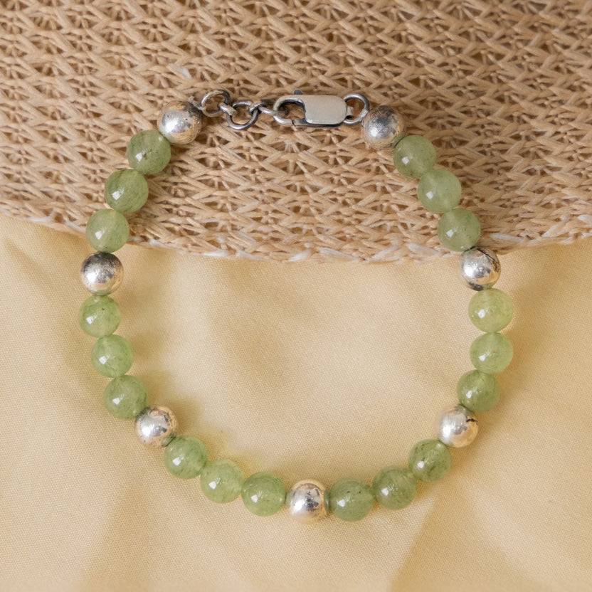 Aventurine Grapes Silver Bracelet : ZV-BRC-NAT-011