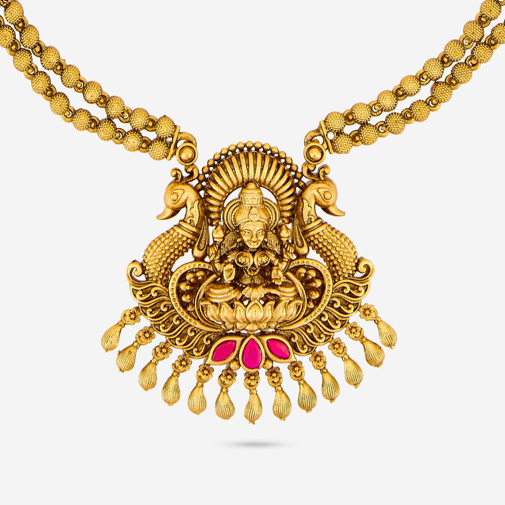 Ruby Gold Plated - Festive Antique Necklace - 467453 : 467453