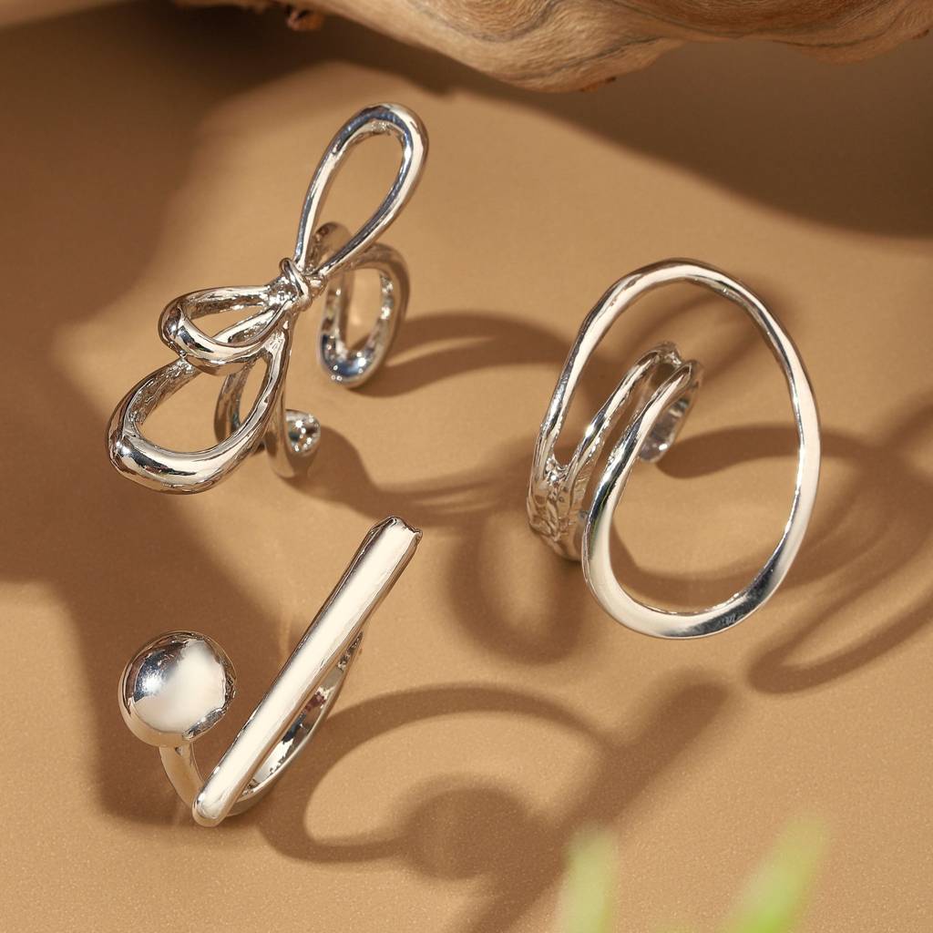 Set Of 3 Funked-Up Stack Ring : RC34255-S