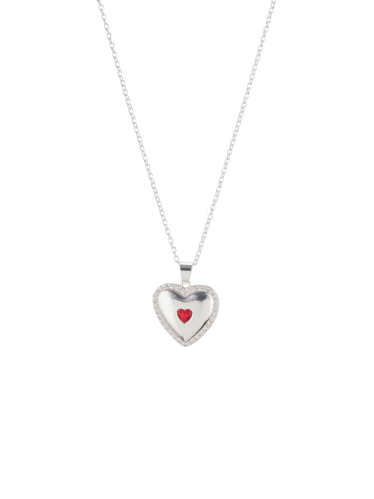 Ruby Kiss Heart Necklace : Z-NL-S-012