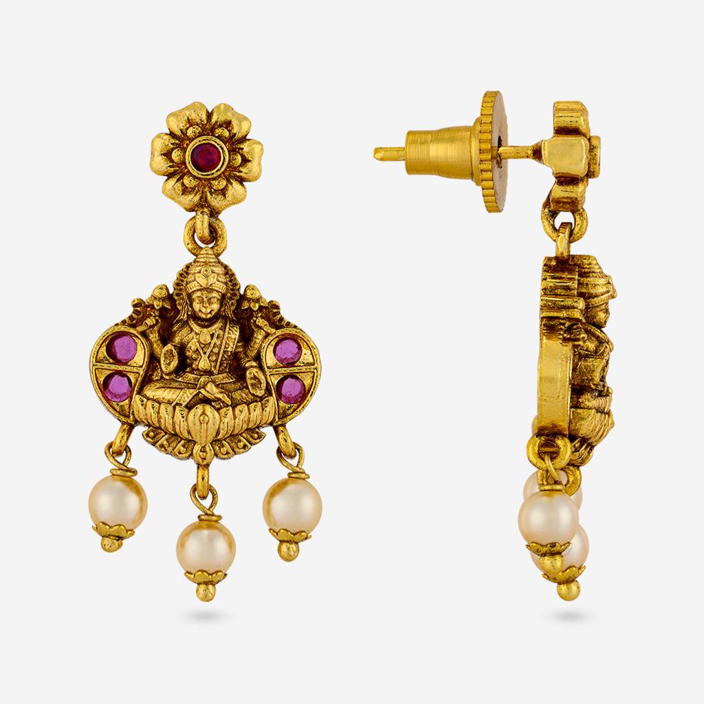Ruby Gold - Plated Festive Antique Earring - 463530 : 463530