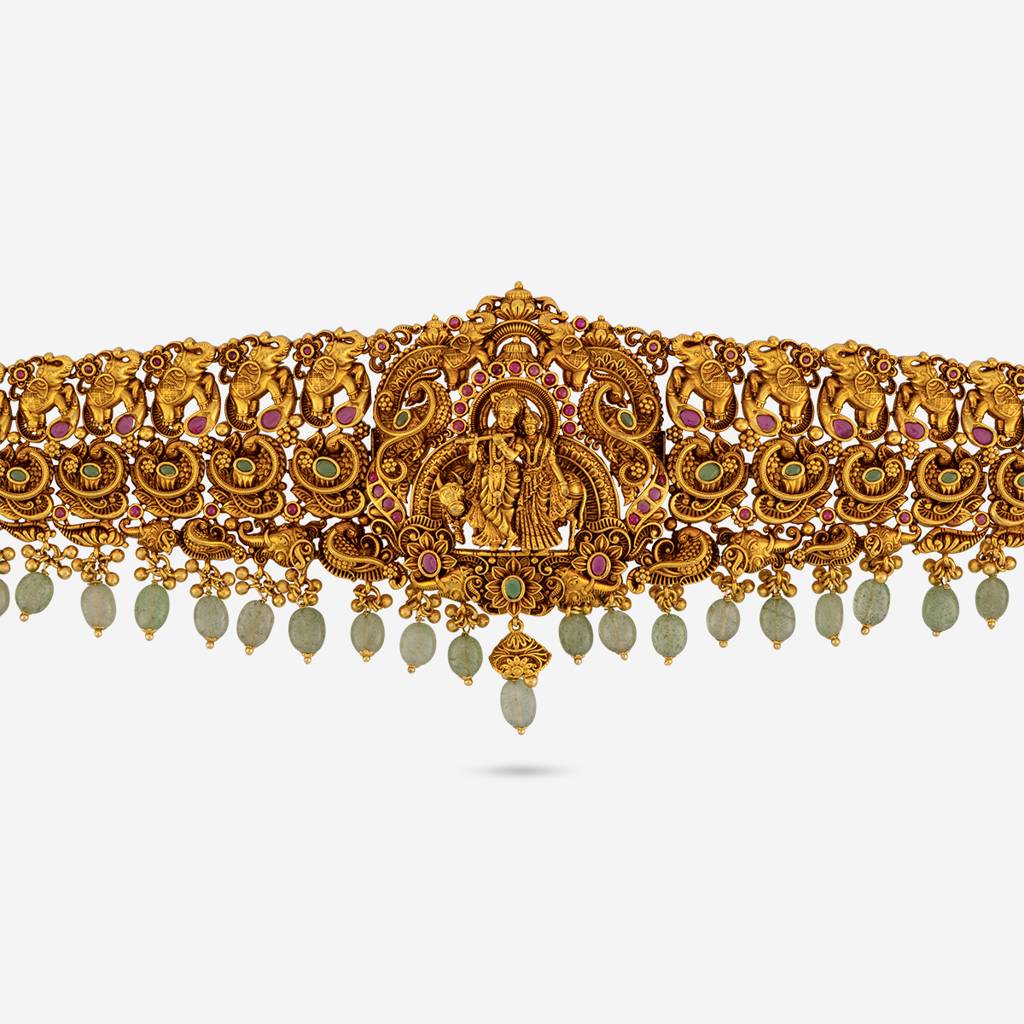Ruby-Green Gold - Plated Bridal Antique Belt - 447579 : 447579