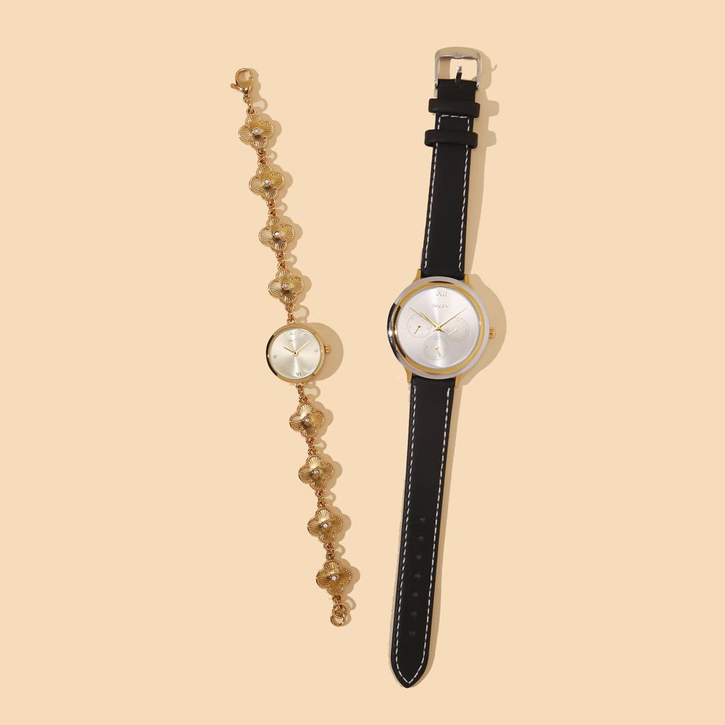 Jasper & Amber Couple Watches For Women & Men : WTC-MS-0002-BK-G-1