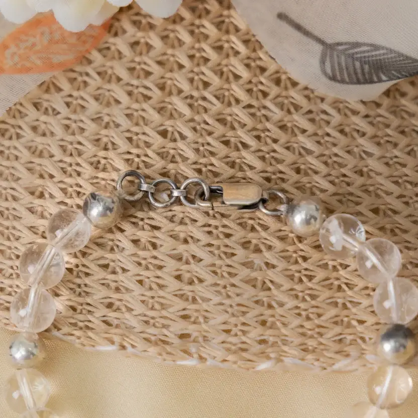Sphatik Crystal Silver Bracelet : ZV-BRC-NAT-010