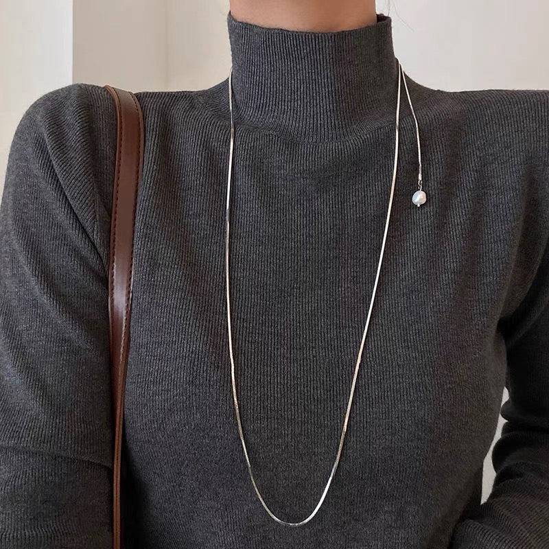 Elegant Silver Swirl Tassel Chain : NS12476
