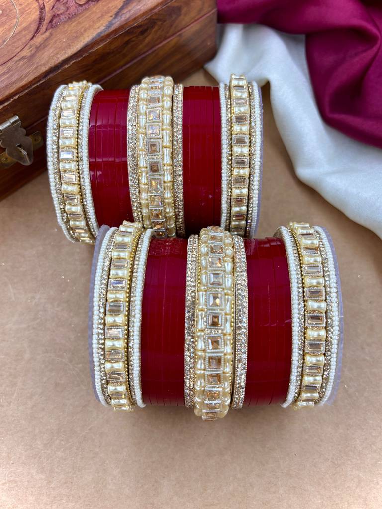 Designer Pearl Punjabi Bridal Chura : HB-45-24