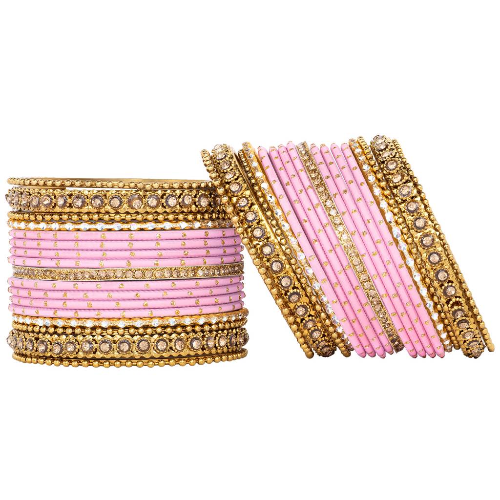 Studded Green Silk Thread Bangles Set Ethnic Jewellery For Women : PF51B84PK