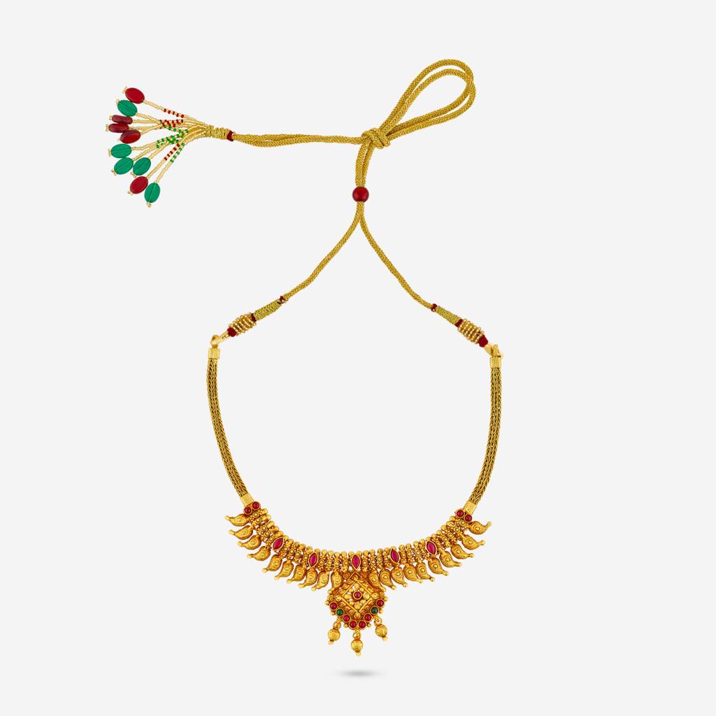 Ruby-Green Gold - Plated Bridesmaid Temple Necklace - 452677 : 452677
