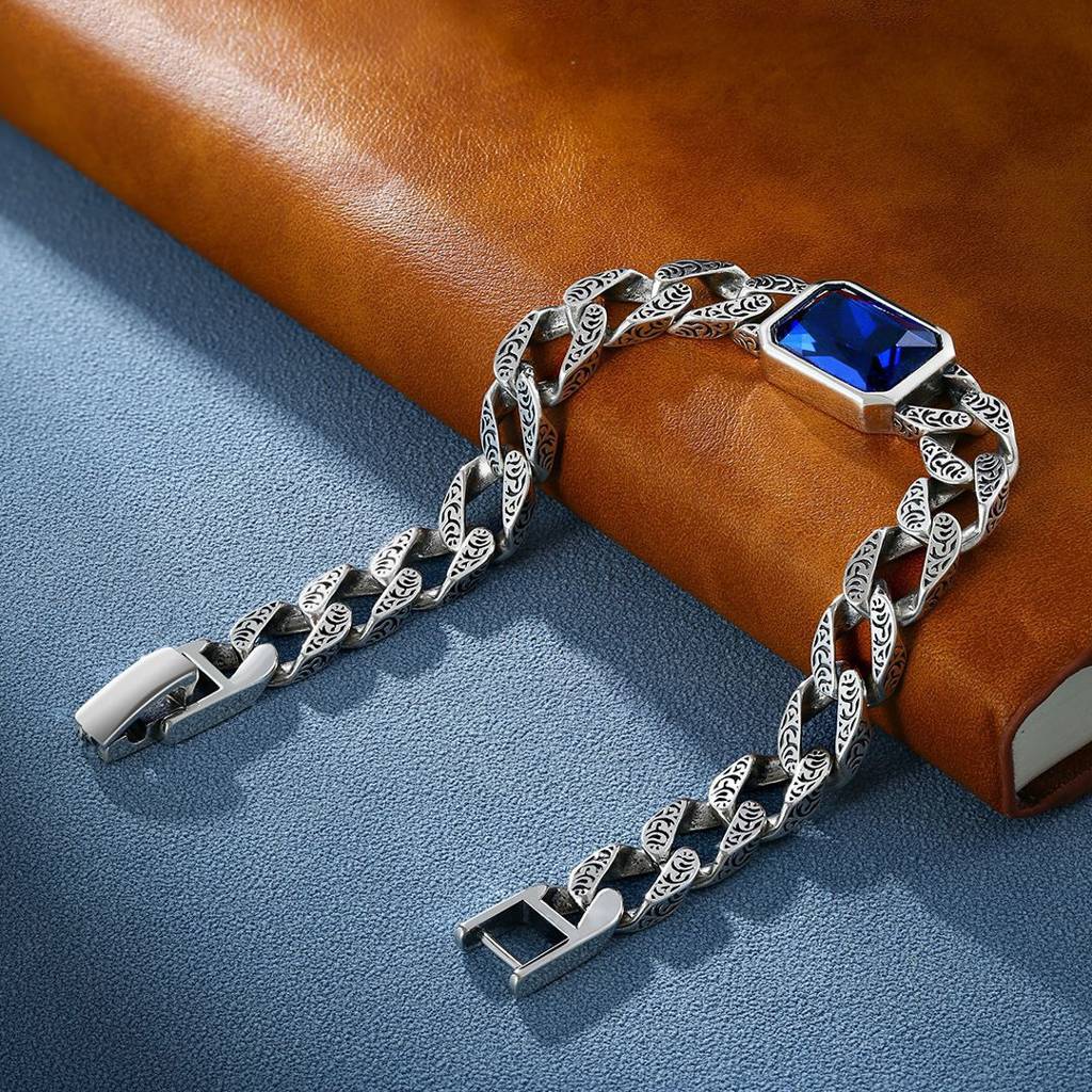Ocean Breeze Cuban Link Bracelet : MB1S1005-S-BU