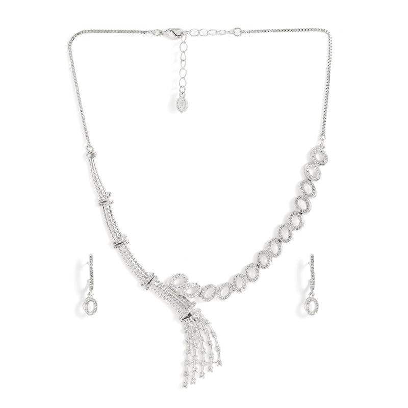 Luxury Cz Tassel Necklace Set For Women|Occasion Wear : AD-892-IRWENKER