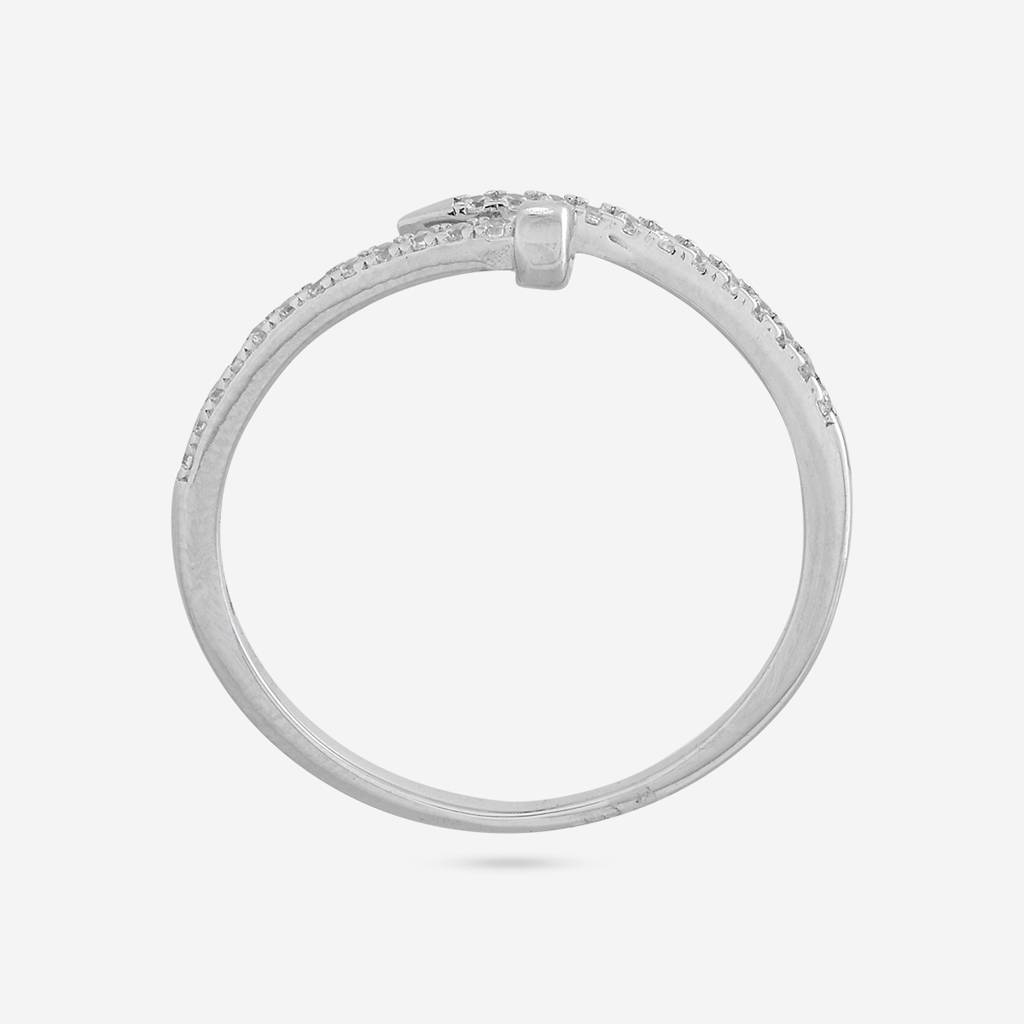 White Rodium Plated - Office Wear Silver Finger Ring - 466222 : 466222