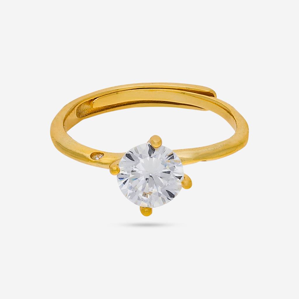 White - Plated Office Wear Silver Finger Ring - 453144 : 453144