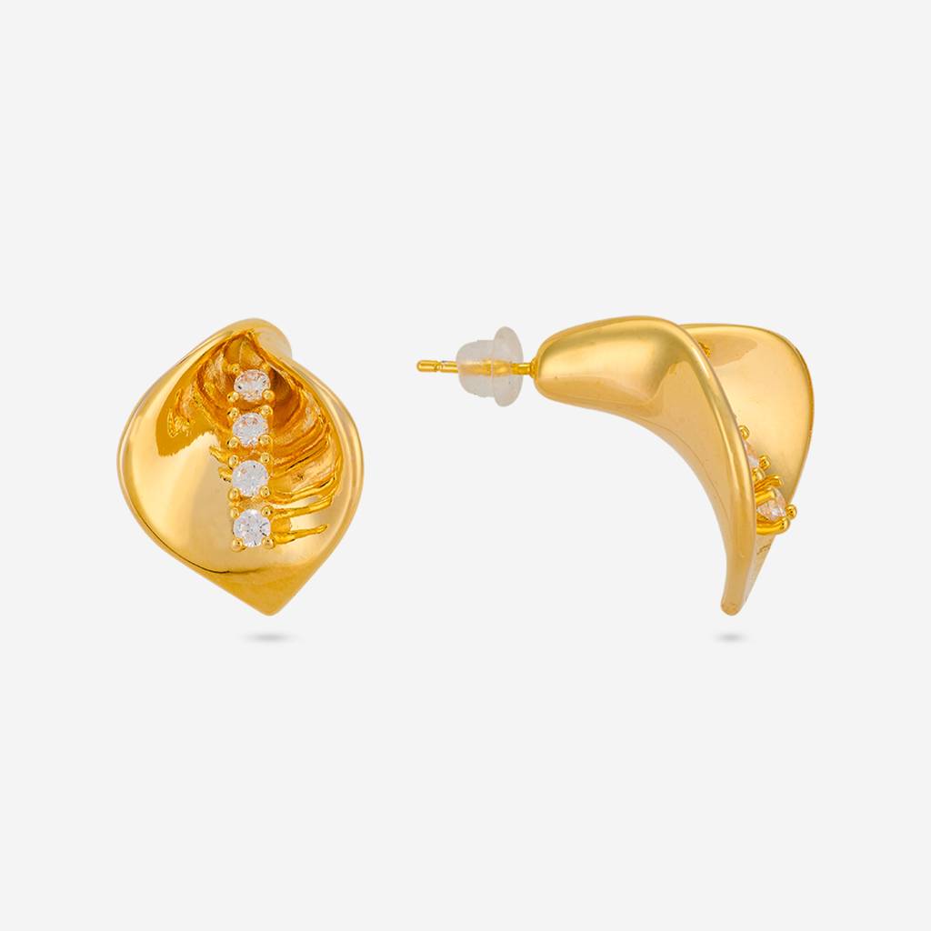 White Gold - Plated Casual Wear Trendy Zircon Earring - 464537 : 464537