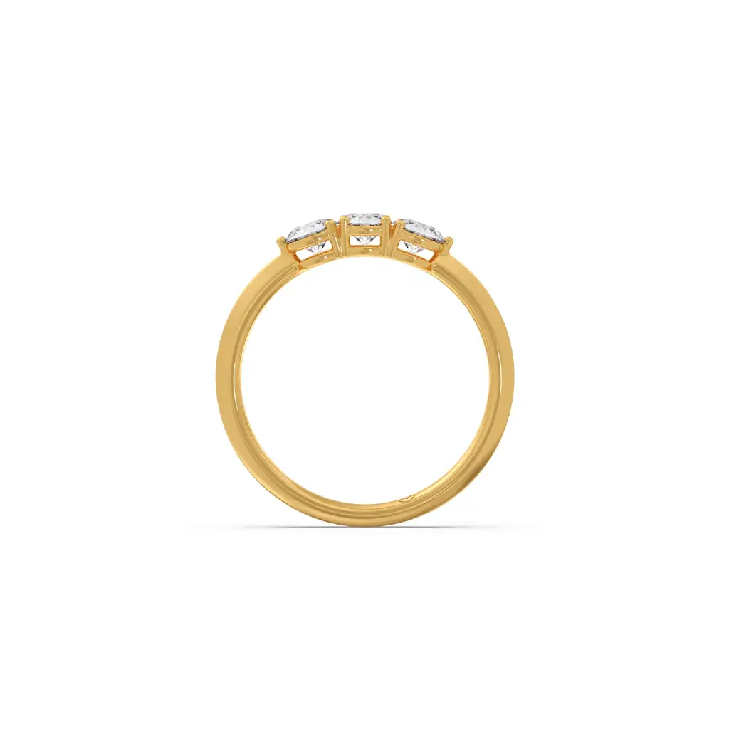 Classic Three-Stone Diamond Ring : LJ-R00603-14YGLGD-10