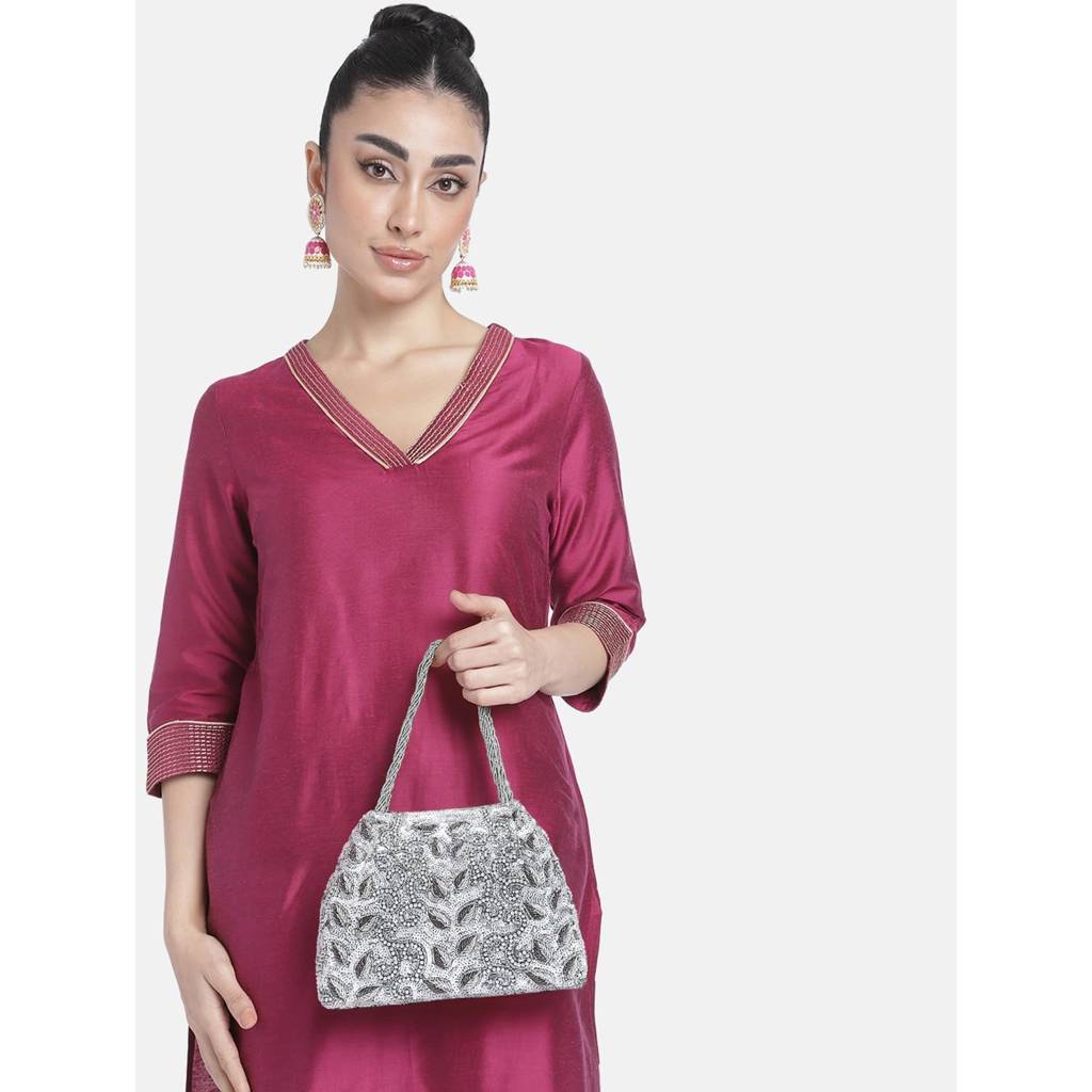 Potli Bags For Women Evening Bag Clutch Ethnic Bride Purse With Drawstring (P17Br) : P17S