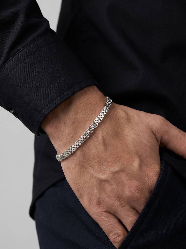 Sleek Flat Snake Men'S Bracelet : CJGB240