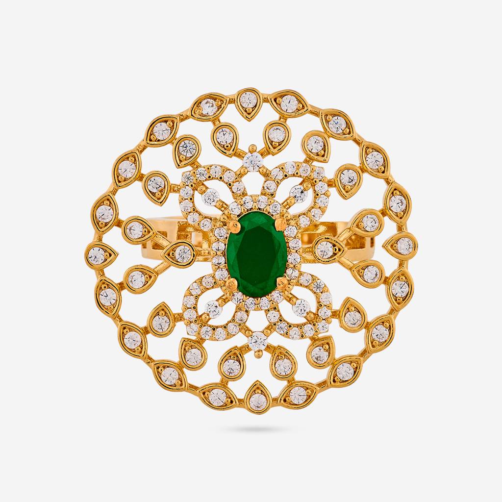 Gold - Plated Bridesmaid Zircon Finger Ring - 456448 : 456448