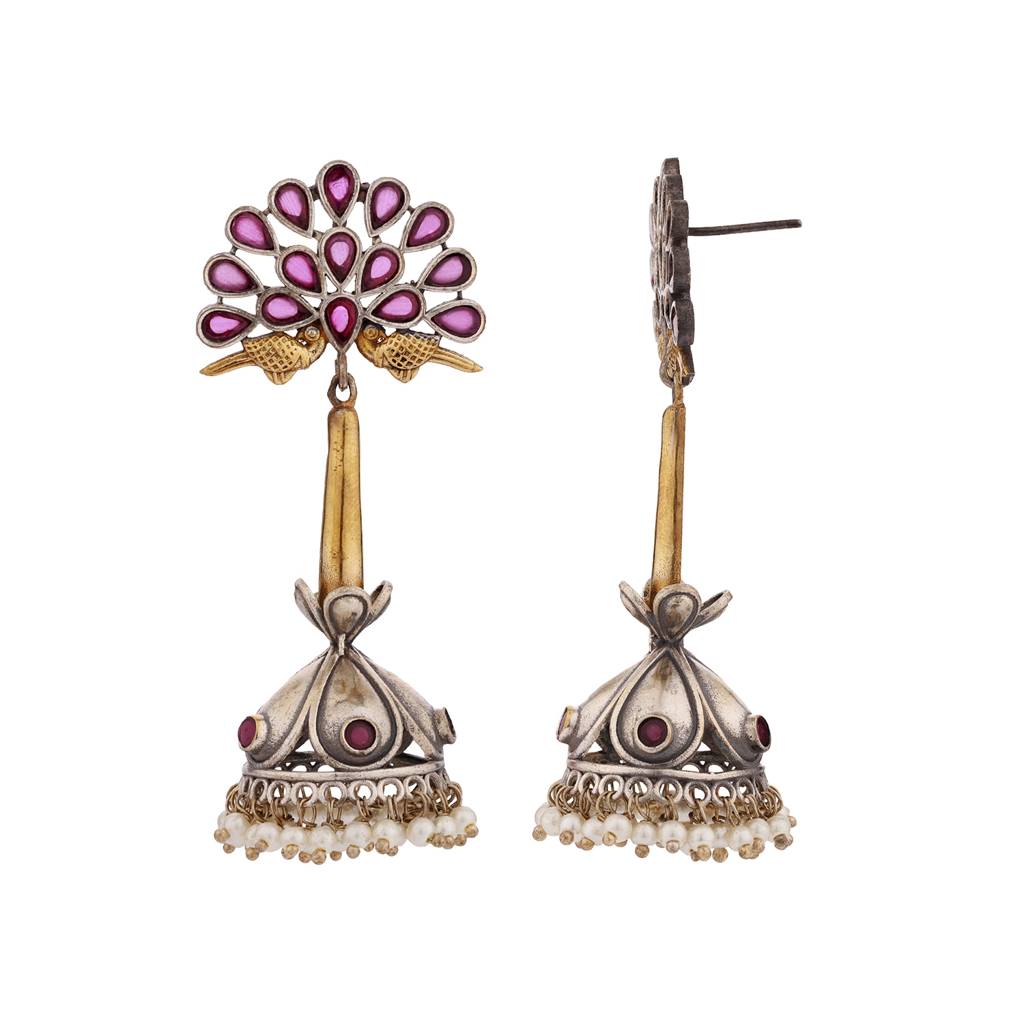 Antique Elegance Floral Bell Danglers : 8905124582543