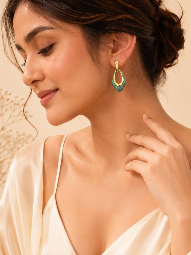Ocean Wave Drop Earrings : AN-LJ-SG-0056-DE