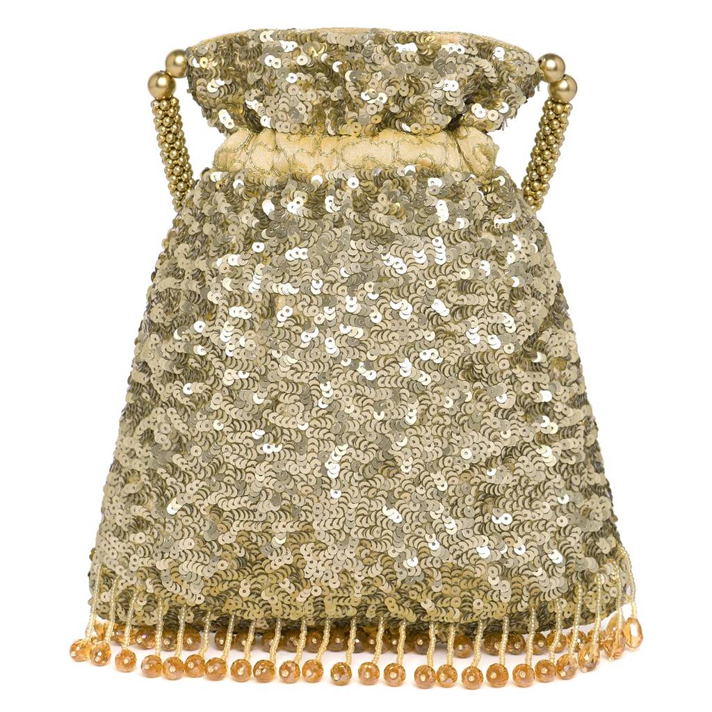 Potli Bags For Women Evening Bag Clutch Ethnic Bride Purse With Drawstring (P15Crm) : P15G