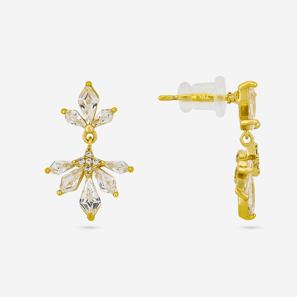 White Gold - Plated Casual Wear Trendy Zircon Earring - 460391 : 460391