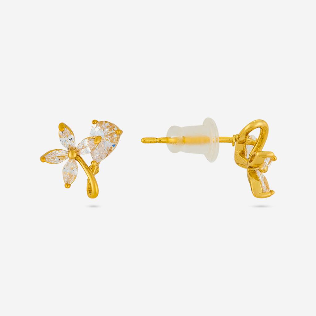 White Gold - Plated Casual Wear Trendy Zircon Earring - 460171 : 460171