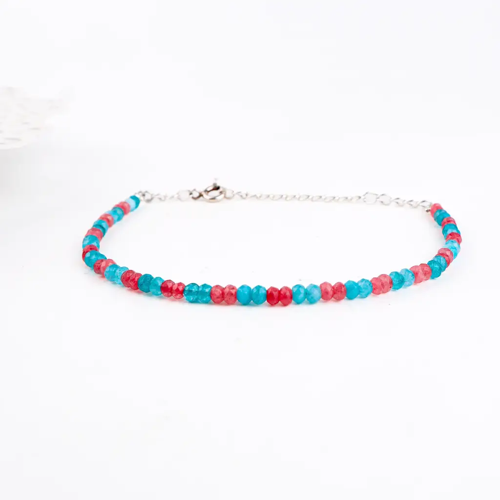Pink Jade & Blue Jade Bracelet : 49339799