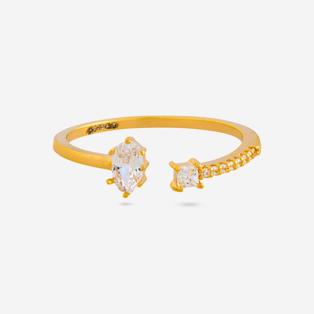 White Gold - Plated Office Wear Silver Finger Ring - 466004 : 466004
