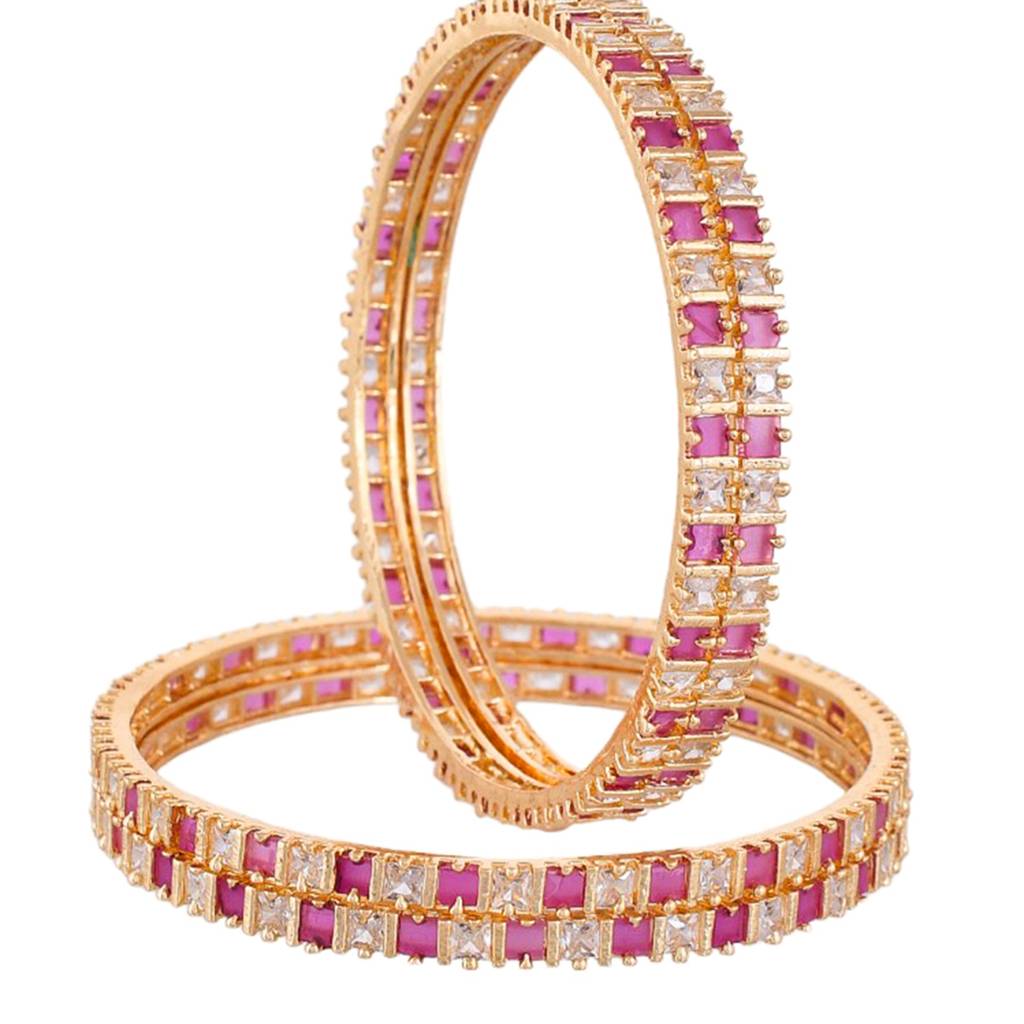 Sparkling Elegance Square Cut Cz Bangle Bracelets : 8905124523065