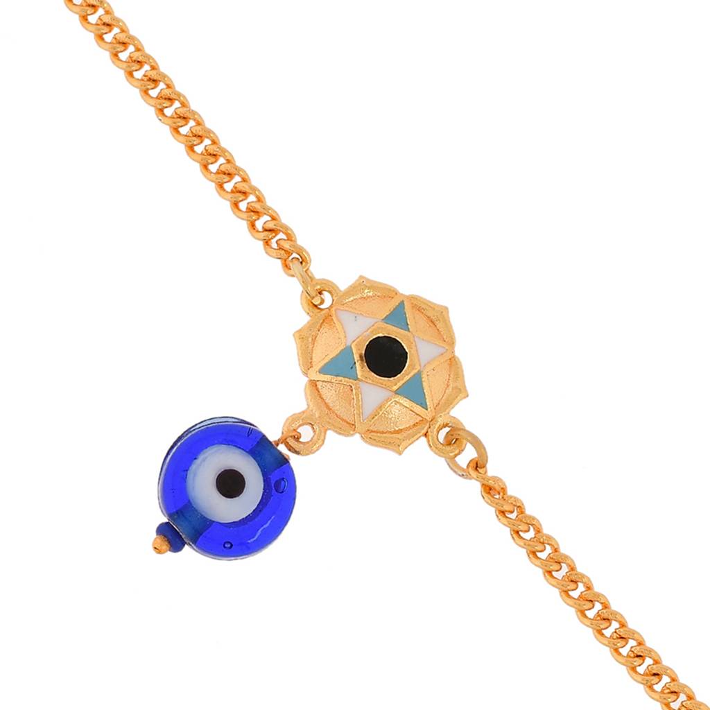 Evil Eye Gold Plated Women Anklets With Motif Design : 8905124479683