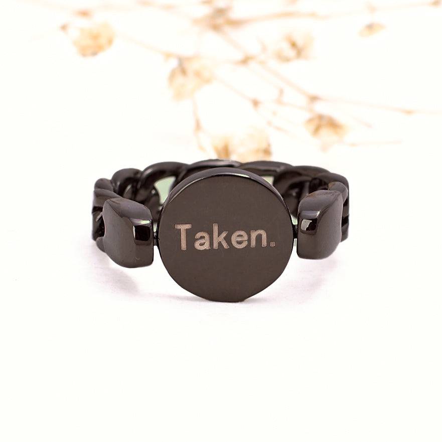 Happily Taken Secret Flip Ring : MR1S0970-BLK-10