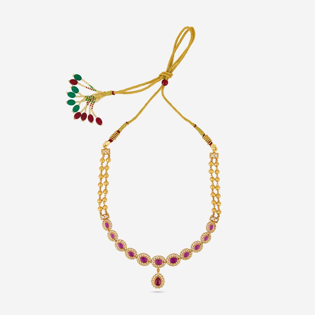 Ruby Gold - Plated Bridesmaid Temple Necklace - 452288 : 452288