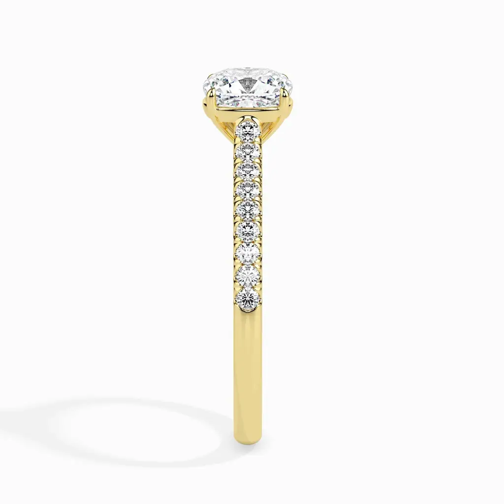 1.5 Carat Cushion Solitaire Ring In Diamond Band : 09kWhiteZNR106F10