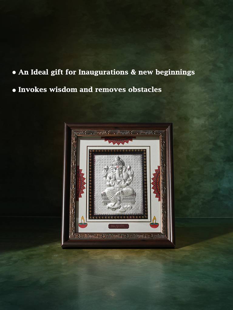Pure 999 Silver Ganesh Frame : CTGFT343