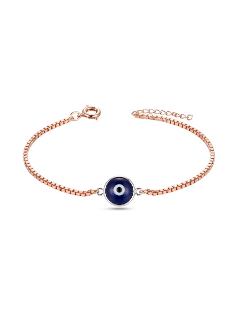 925 Silver Midnight Halo Evil Eye Bracelet For Women : BR-85