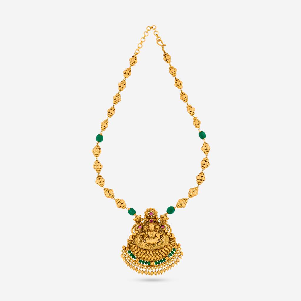 Ruby-Green Gold - Plated Festive Antique Necklace - 464002 : 464002