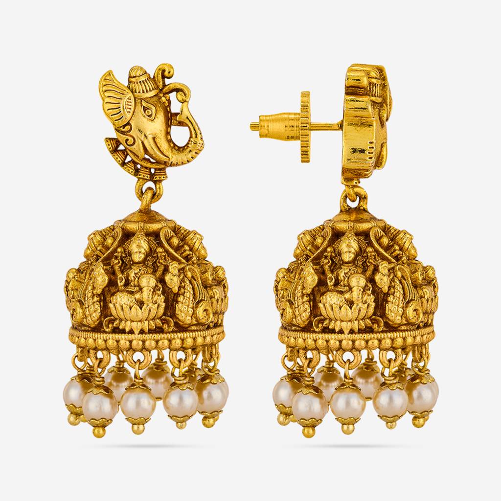 Pearl Gold - Plated Festive Antique Earring - 469981 : 469981