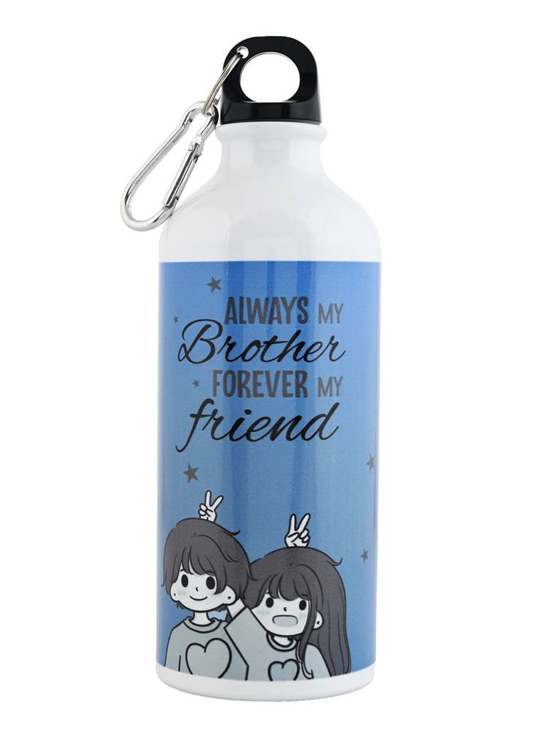 Designer Rakhi Gift Set With Printed Water Bottle : 8905124584882