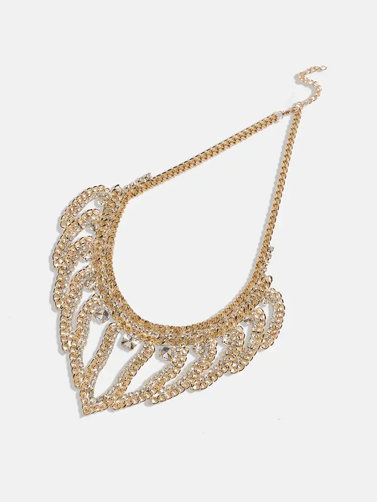 Iqra-Women'S Gold Chunky Crystal Chain Necklace : SOHINC9833