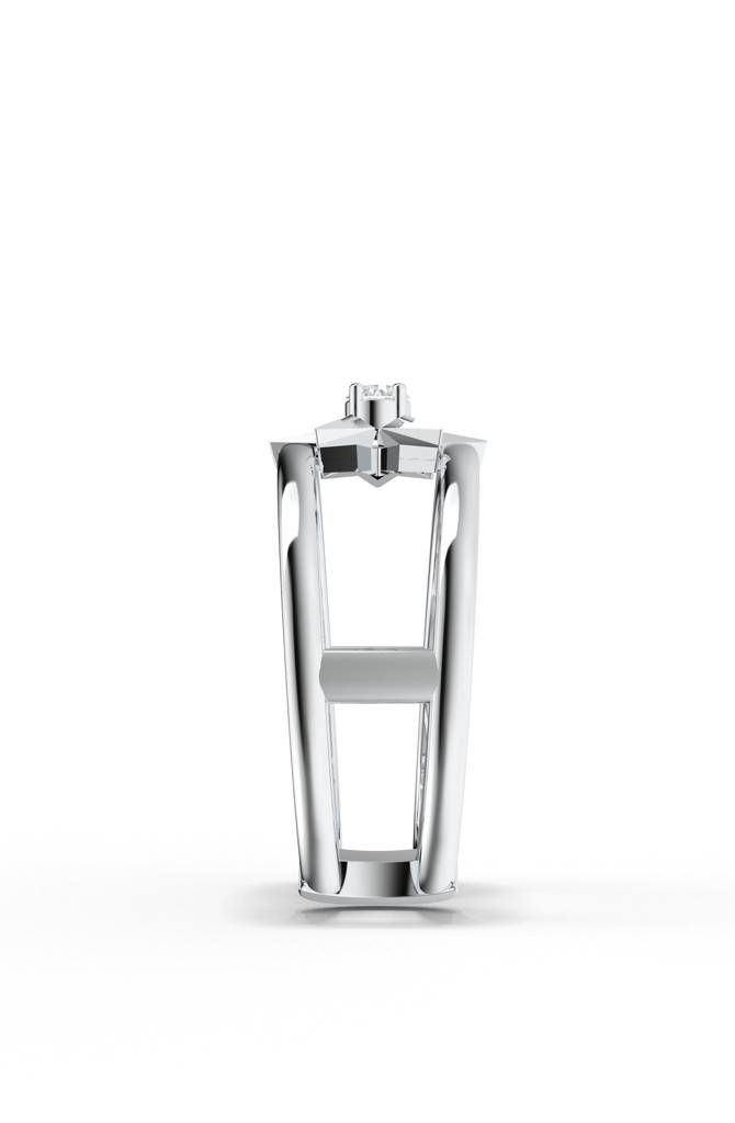 North Star Moissanite Adjustable Ring In 925 Sterling Silver : SILLUXR003_S