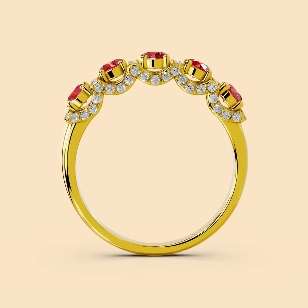 22K Gold Vermeil |Rosefire Ring| Pure 925 Sterling Silver With The Thickest Gold Layer : TSRI-ROS-13-22K-70105