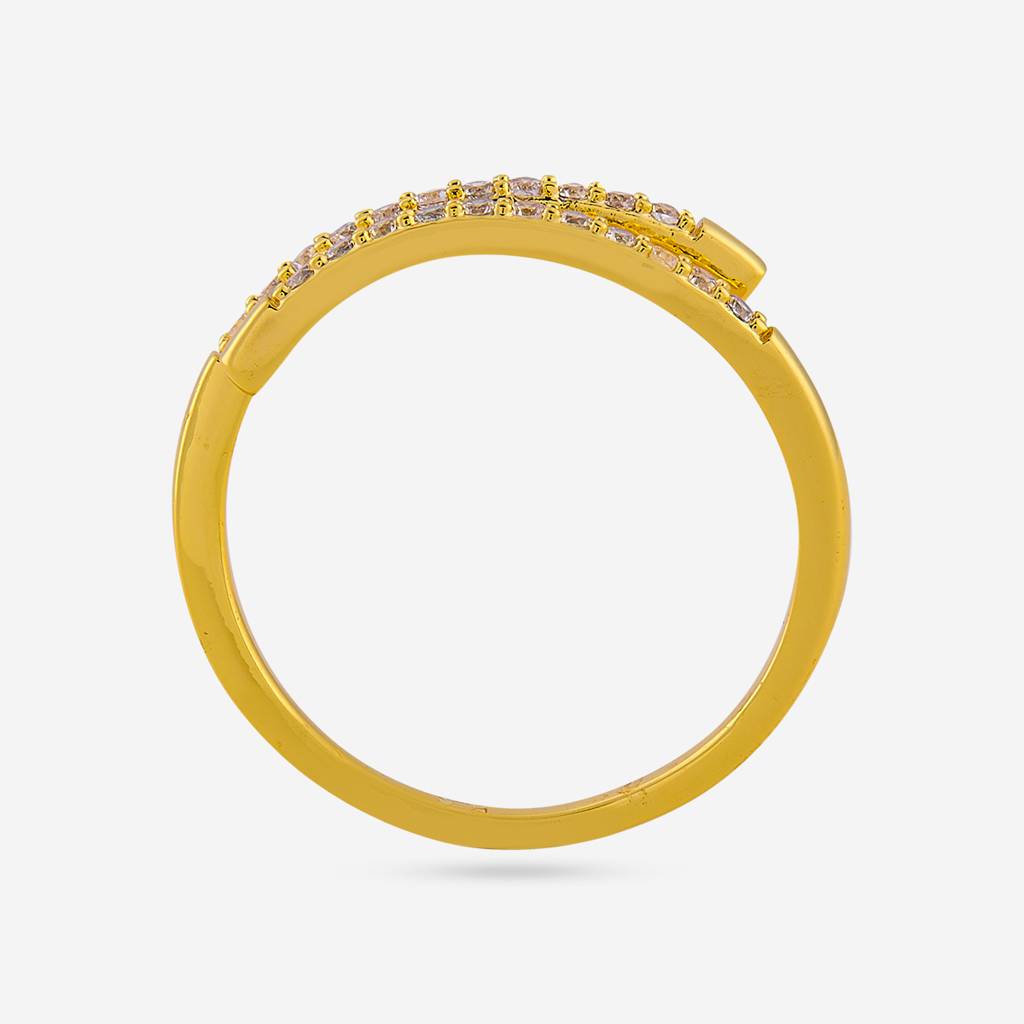 White -Gold Plated Party Wear Trendy Zircon Finger Ring - 451216 : 451216