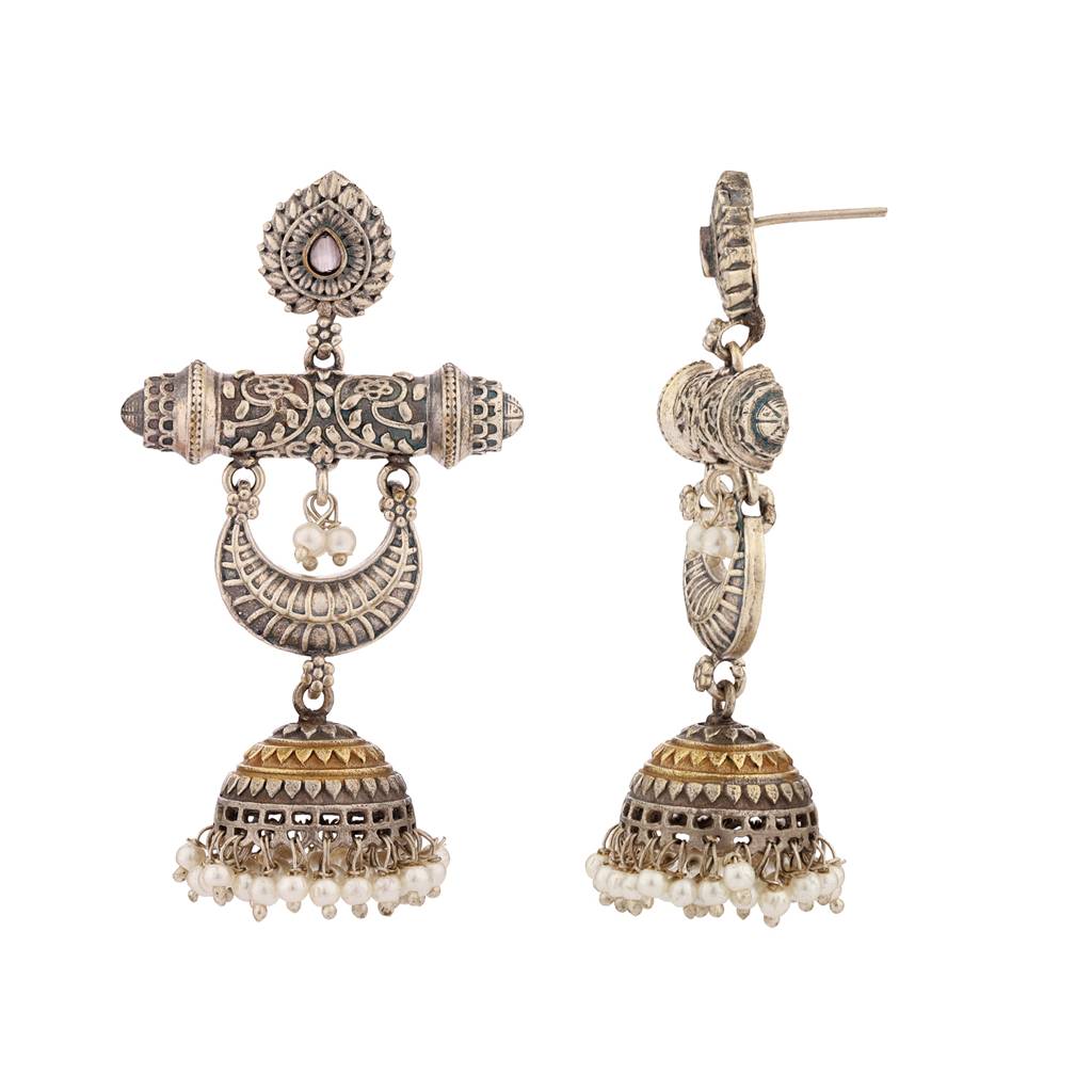 Antique Elegance Crescent Jhumki : 8905124582673