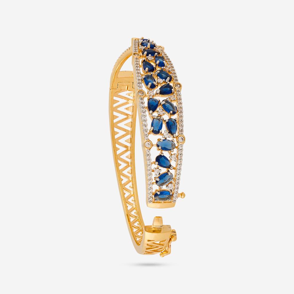 Rhodium - Plated Party Wear Zircon Kada - 449794 : 449795
