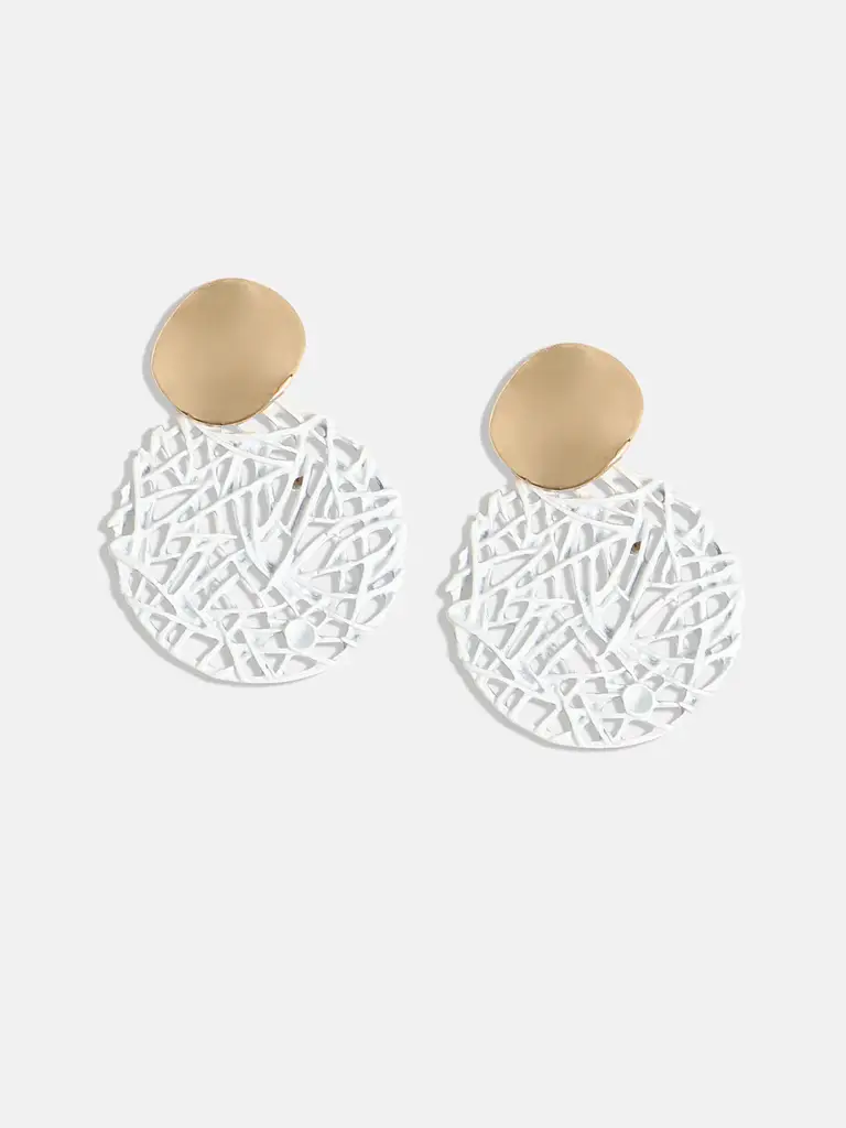 Briellah-Women'S Gold & Silver Textured Circular Drop Earrings : SOHIER9752