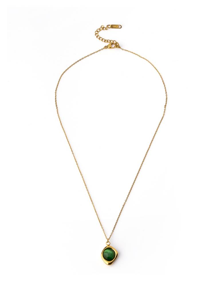 Bold Cat Eye Cabochon Necklace For Women - Waterproof & Anti-Tarnish : NK0996